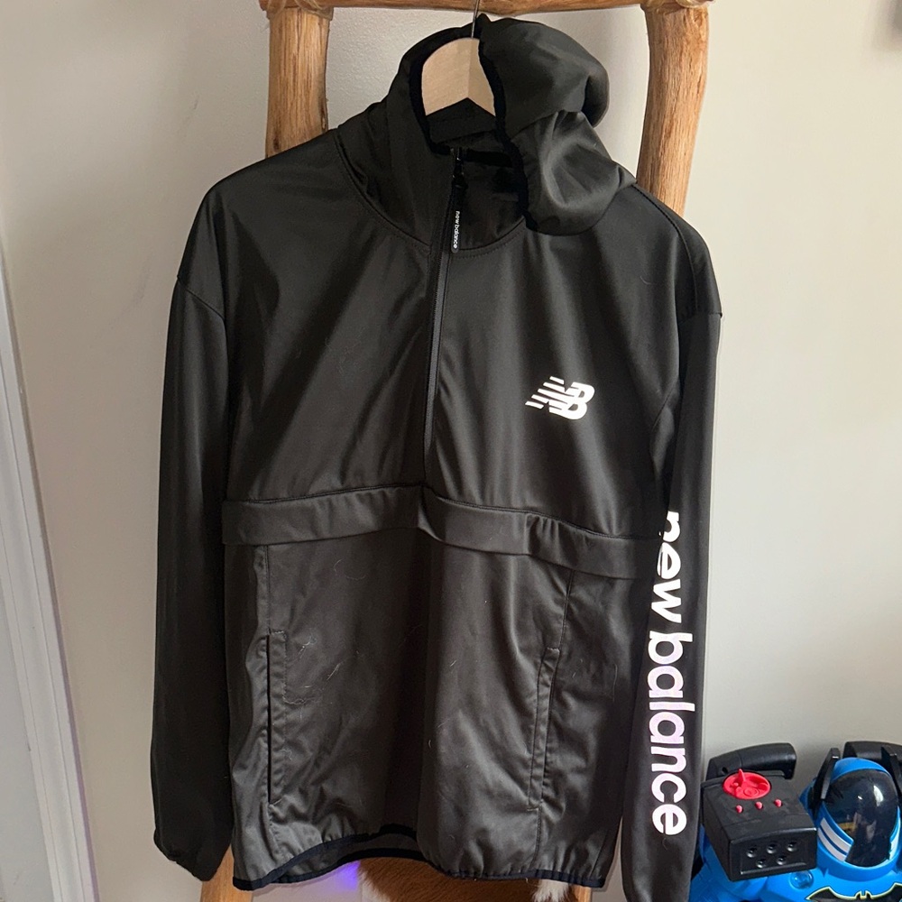 New Balance Army Green 1/4 Zip Light Hooded Jacket